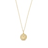 Thumbnail Image 1 of 1/10 CT. T.W. Diamond Heart Coin-Edge Medallion Pendant in Sterling Silver with 14K Gold Plate