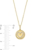 Thumbnail Image 2 of 1/10 CT. T.W. Diamond Heart Coin-Edge Medallion Pendant in Sterling Silver with 14K Gold Plate