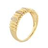 Thumbnail Image 3 of 1/10 CT. T.W. Diamond Ribbed Alternating Ring in 10K Gold