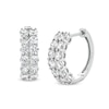 Thumbnail Image 1 of 1-1/2 CT. T.W. Certified Lab-Created Diamond Double Row Huggie Hoop Earrings in 14K White Gold (F/SI2)