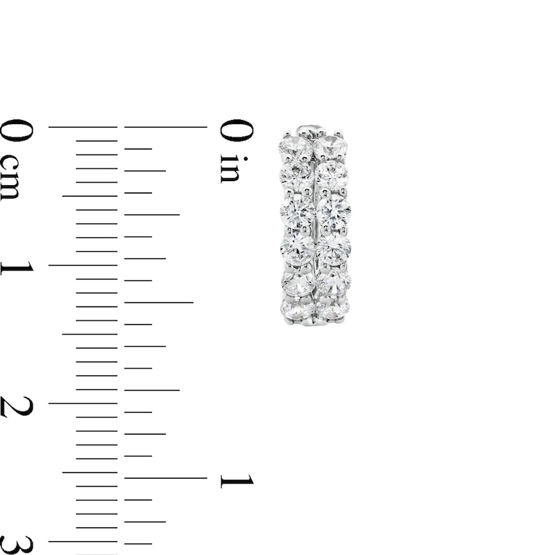 Main Image 3 of 1-1/2 CT. T.W. Certified Lab-Created Diamond Double Row Huggie Hoop Earrings in 14K White Gold (F/SI2)