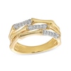 Thumbnail Image 1 of 1/5 CT. T.W. Diamond Triple Row Bamboo Ring in Sterling Silver with 14K Gold Plate - Size 7