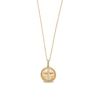 Thumbnail Image 1 of 1/20 CT. T.W. Diamond Cross Coin-Edge Medallion Pendant in Sterling Silver with 14K Gold Plate