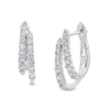 Thumbnail Image 0 of 1/2 CT. T.W. Diamond Double Row Split Hoop Earrings in 10K White Gold