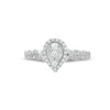 Thumbnail Image 2 of 1/4 CT. T.W. Pear-Shaped Multi-Diamond Frame Twist Shank Vintage-Style Promise Ring in 10K White Gold