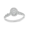 Thumbnail Image 0 of 1/4 CT. T.W. Oval-Shaped Multi-Diamond Frame Twist Shank Vintage-Style Promise Ring in 10K White Gold