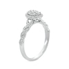 Thumbnail Image 1 of 1/4 CT. T.W. Oval-Shaped Multi-Diamond Frame Twist Shank Vintage-Style Promise Ring in 10K White Gold