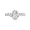 Thumbnail Image 2 of 1/4 CT. T.W. Oval-Shaped Multi-Diamond Frame Twist Shank Vintage-Style Promise Ring in 10K White Gold