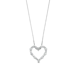 1 CT. T.W. Certified Lab-Created Diamond Scallop Open Heart Pendant in 14K White Gold (F/SI2)