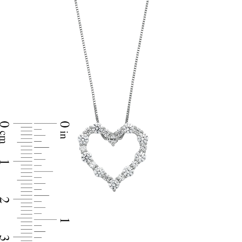 Main Image 4 of 1 CT. T.W. Certified Lab-Created Diamond Scallop Open Heart Pendant in 14K White Gold (F/SI2)