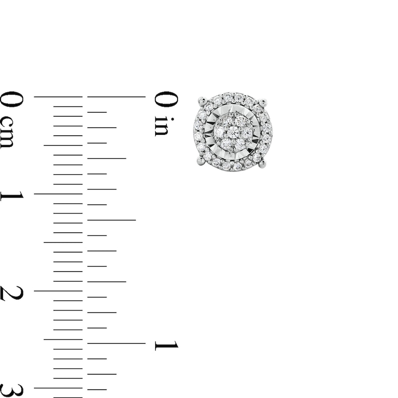 Main Image 3 of 1/4 CT. T.W. Multi-Diamond Frame Stud Earrings in Sterling Silver