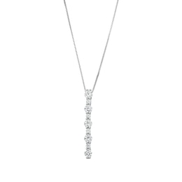 1 CT. T.W. Certified Lab-Created Diamond Alternating Linear Drop Pendant in 14K White Gold (F/SI2)