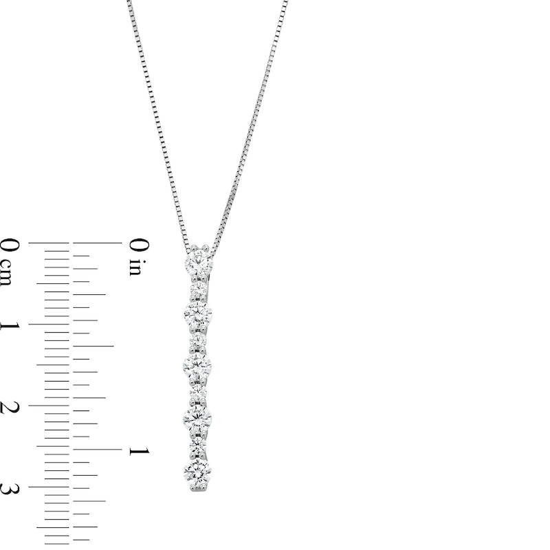 1 CT. T.W. Certified Lab-Created Diamond Alternating Linear Drop Pendant in 14K White Gold (F/SI2)