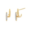 Thumbnail Image 1 of 1/10 CT. T.W. Diamond and Polished Double Row Stud Earrings in 10K Gold