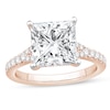 Thumbnail Image 1 of 4-1/2 CT. T.W. Princess-Cut Certified Lab-Created Diamond Split Shank Engagement Ring in 14K Rose Gold (F/SI2)