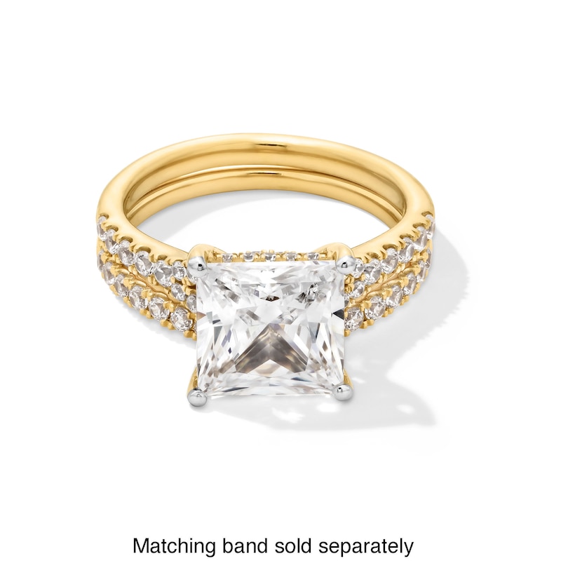 Main Image 5 of 4-1/2 CT. T.W. Princess-Cut Certified Lab-Created Diamond Split Shank Engagement Ring in 14K Gold (F/SI2)