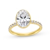 Thumbnail Image 0 of 3-1/3 CT. T.W. Oval Certified Lab-Created Diamond Polished Frame Engagement Ring in 14K Gold (F/VS2)