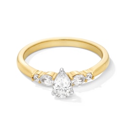 5/8 CT. T.W. Multi-Shaped Diamond Five Stone Engagement Ring in 10K Gold