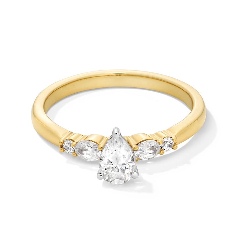 Main Image 1 of 5/8 CT. T.W. Multi-Shaped Diamond Five Stone Engagement Ring in 10K Gold