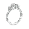 Thumbnail Image 3 of 1 CT. T.W. Diamond Frame Three Stone Engagement Ring in 10K White Gold