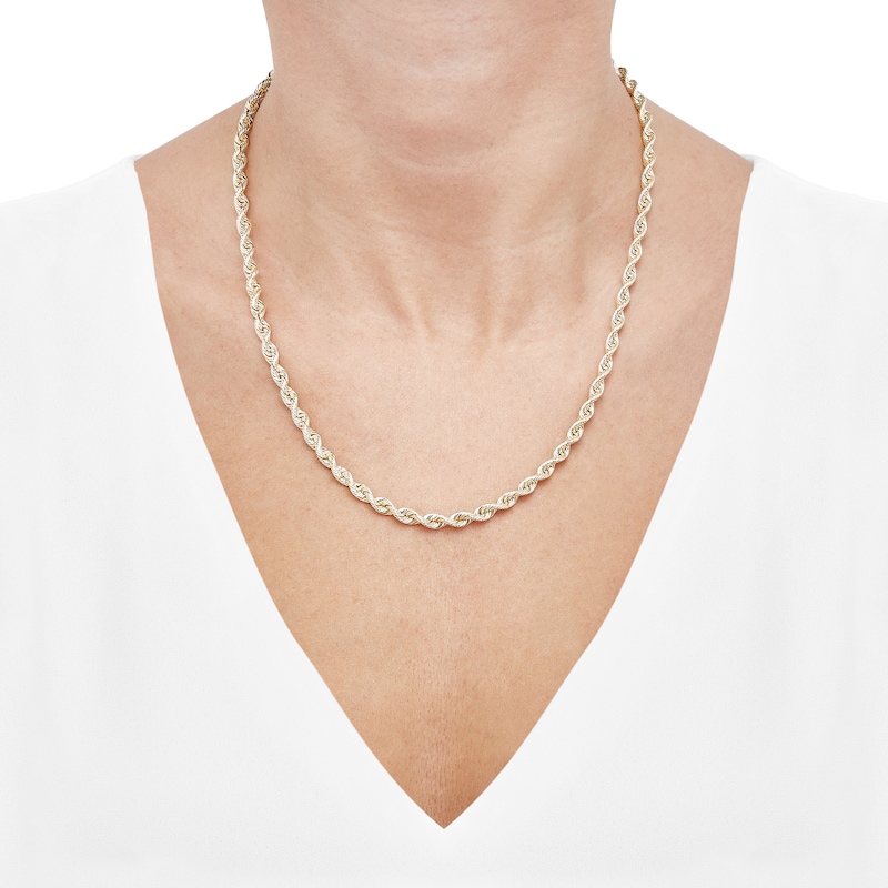 Main Image 4 of 4.5mm Silk Rope™ Chain Necklace in Solid 14K Gold - 22&quot;