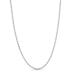 3.0mm Silk Rope™ Chain Necklace in Solid 14K White Gold - 24&quot;