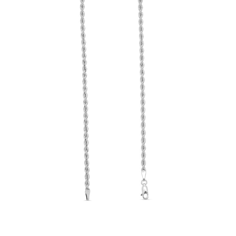 Main Image 3 of 3.0mm Silk Rope™ Chain Necklace in Solid 14K White Gold - 24&quot;