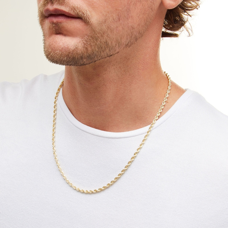 Main Image 2 of 3.7mm Silk Rope™ Chain Necklace in Solid 14K Gold - 22&quot;