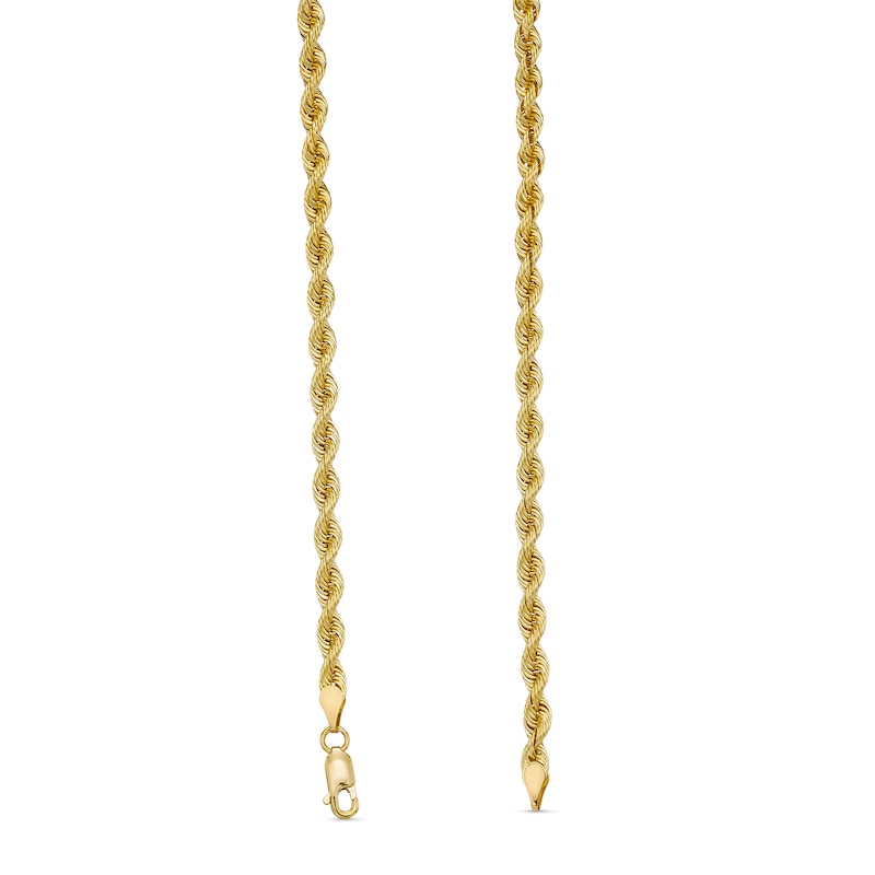 Main Image 3 of 3.7mm Silk Rope™ Chain Necklace in Solid 14K Gold - 22&quot;