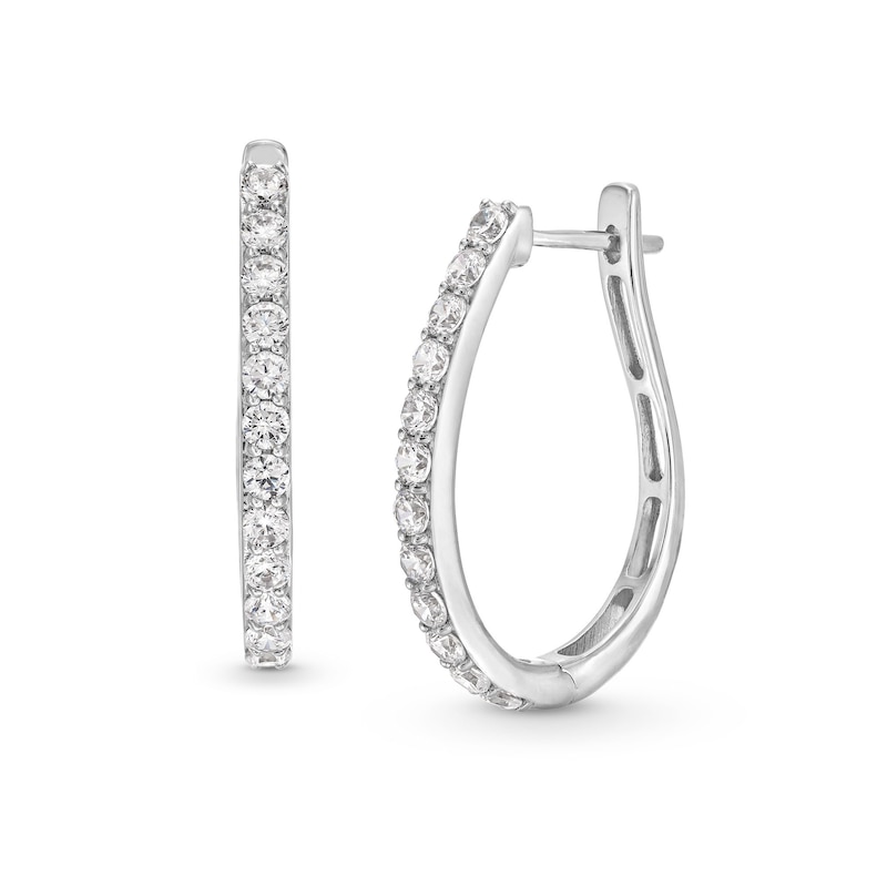 1 CT. T.W. Certified Lab-Created Diamond Oval Hoop Earrings in 10K White Gold (I/SI2)