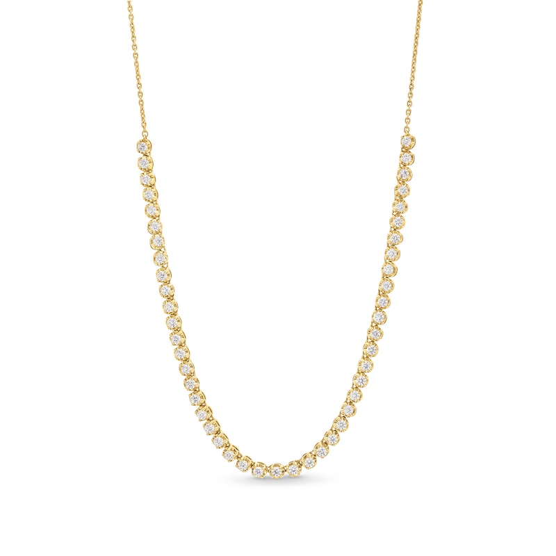 1-1/2 CT. T.W. Certified Lab-Created Diamond Bubbles Line Necklace in 10K Gold (I/SI2)