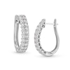 Thumbnail Image 1 of 2 CT. T.W. Certified Lab-Created Diamond Double Row Oval Hoop Earrings in 14K White Gold (F/SI2)