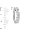 Thumbnail Image 3 of 2 CT. T.W. Certified Lab-Created Diamond Double Row Oval Hoop Earrings in 14K White Gold (F/SI2)