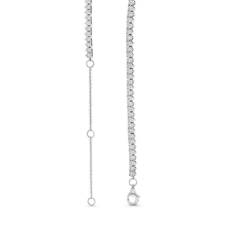 Main Image 3 of 5 CT. T.W. Certified Lab-Created Diamond Graduated Riviera Necklace in 10K White Gold (I/SI2)