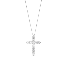 2 CT. T.W. Certified Lab-Created Diamond Cross Pendant in 14K White Gold (F/SI2)