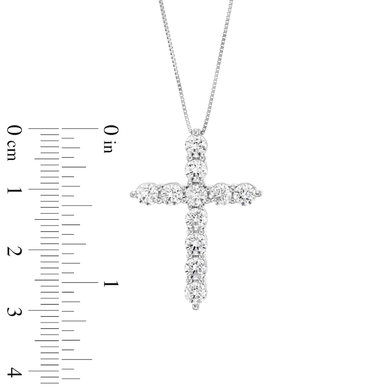 Main Image 4 of 2 CT. T.W. Certified Lab-Created Diamond Cross Pendant in 14K White Gold (F/SI2)