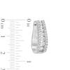 Thumbnail Image 3 of 1-1/2 CT. T.W. Certified Lab-Created Diamond Graduated Triple Row Hoop Earrings in 14K White Gold (F/SI2)