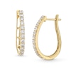 Thumbnail Image 0 of 1 CT. T.W. Certified Lab-Created Diamond Oval Hoop Earrings in 10K Gold (I/SI2)