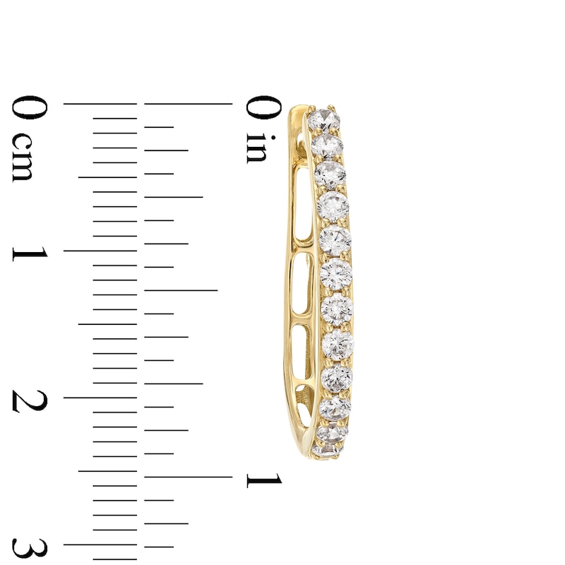 1 CT. T.W. Certified Lab-Created Diamond Oval Hoop Earrings in 10K Gold (I/SI2)