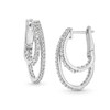 Thumbnail Image 1 of 1 CT. T.W. Diamond Inside-Out Double Hoop Earrings in 10K White Gold