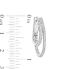 Thumbnail Image 3 of 1 CT. T.W. Diamond Inside-Out Double Hoop Earrings in 10K White Gold