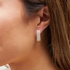 Thumbnail Image 2 of 1-1/2 CT. T.W. Certified Lab-Created Diamond Graduated Triple Row Hoop Earrings in 14K Gold (F/SI2)