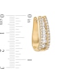 Thumbnail Image 3 of 1-1/2 CT. T.W. Certified Lab-Created Diamond Graduated Triple Row Hoop Earrings in 14K Gold (F/SI2)