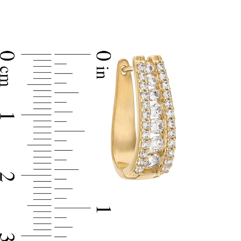 1-1/2 CT. T.W. Certified Lab-Created Diamond Graduated Triple Row Hoop Earrings in 14K Gold (F/SI2)