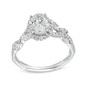 Thumbnail Image 1 of 1-3/8 CT. T.W. Oval Diamond Frame Crossover Leaf Shank Engagement Ring in 10K White Gold