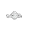 Thumbnail Image 4 of 1-3/8 CT. T.W. Oval Diamond Frame Crossover Leaf Shank Engagement Ring in 10K White Gold