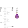 Thumbnail Image 3 of Pear-Shaped Amethyst and White Lab-Created Sapphire Drop Earrings in Sterling Silver with 14K Gold Plate