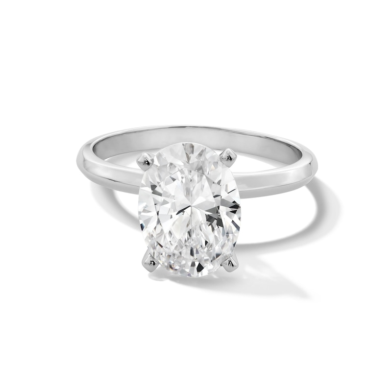 Main Image 1 of 3 CT. Oval Certified Lab-Created Diamond Solitaire Engagement Ring in 14K White Gold (F/VS2)