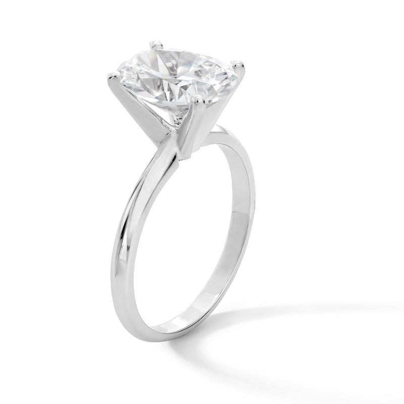 Main Image 3 of 3 CT. Oval Certified Lab-Created Diamond Solitaire Engagement Ring in 14K White Gold (F/VS2)