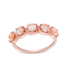 Thumbnail Image 0 of 4.0mm Morganite Five Stone Cascading Ring in 10K Rose Gold